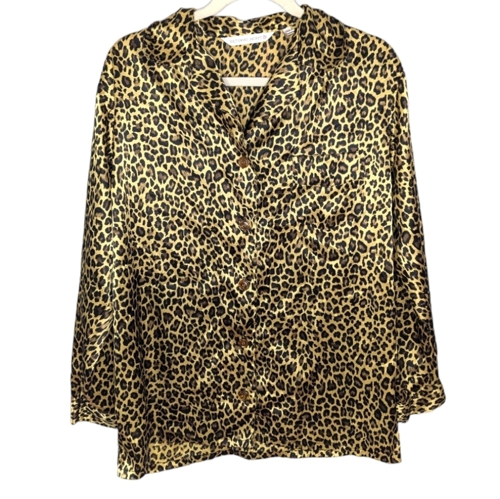 Victoria's Secret Leopard Cheetah Animal Print pajama sleep top size small